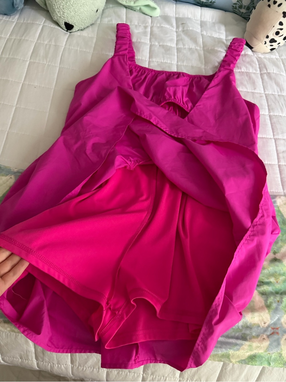 TCEC Fuchsia Ruched-Strap Active Dress - Picture 4 of 4